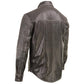 Milwaukee Leather MLM1612 Men's Distressed Grey Casual Biker Rider Leather Shirt w/ Vintage 5 Cent Buffalo Buttons