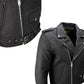 Milwaukee Leather LKM1702 Men's Vintage Flat Black Motorcycle Biker Leather Jacket w/ CE Armor Protection