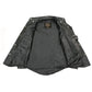 Milwaukee Leather MLM1611 Men's Premium Black Leather Casual Biker Rider Shirt w/ Vintage 5 Cent Buffalo Buttons