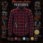 Milwaukee Leather MPM1631 Men's Plaid Flannel Biker Shirt with CE Approved Armor - Reinforced w/ Aramid Fiber