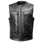 Milwaukee Motorcycle Clothing Co. Men's Quick-Draw Stylesh Premium Black Leather MC Biker Vest MMC30001