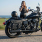 Milwaukee Leather SH66401ZB Black Large 'Studded and Braided' Zip-Off PVC Throw Over Motorcycle Saddlebags