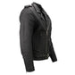 Milwaukee Leather LKM1702 Men's Vintage Flat Black Motorcycle Biker Leather Jacket w/ CE Armor Protection