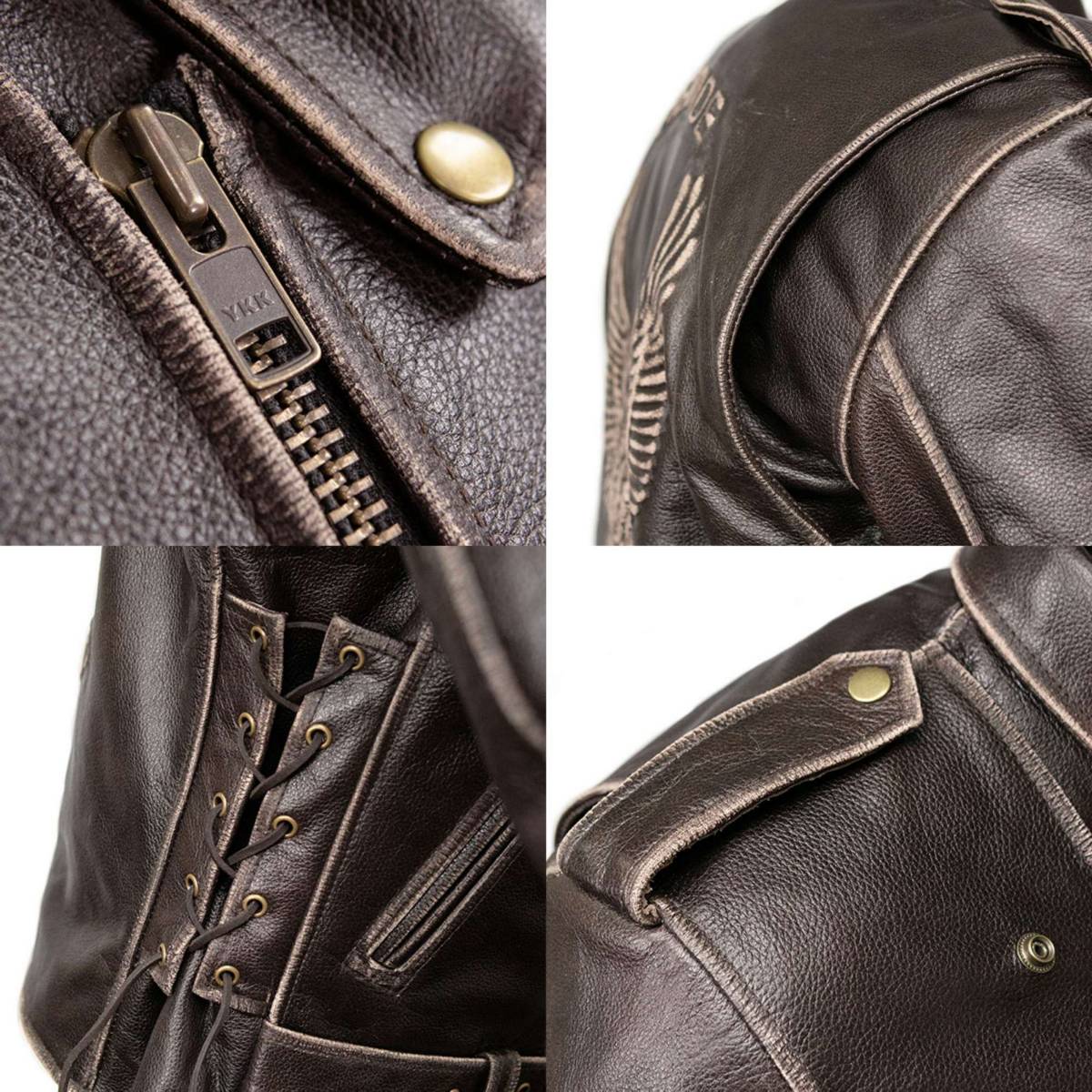Milwaukee Leather Men's Live to Ride Classic Retro Brown Premium Leather CE Armored Motorcycle Jacket - Side Lace - LKM1707