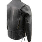 Milwaukee Leather LKM1900 Boy's Black Leather Side Lace Vented Moto Jacket