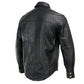 Milwaukee Leather MLM1611 Men's Premium Black Leather Casual Biker Rider Shirt w/ Vintage 5 Cent Buffalo Buttons