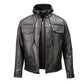 Milwaukee Leather Men's Leather Shirt Jacket with Removable Hoodie and Patch Access - MLM1614