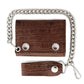 Milwaukee Leather Brown Full-Grain Crocodile-Stamped Tri-Fold Chain Wallet - MLW7849