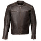 Milwaukee Motorcycle Clothing Co. Men's Anarchy Scooter Style Vintage Brown Premium Leather Riding Jacket MMC10004