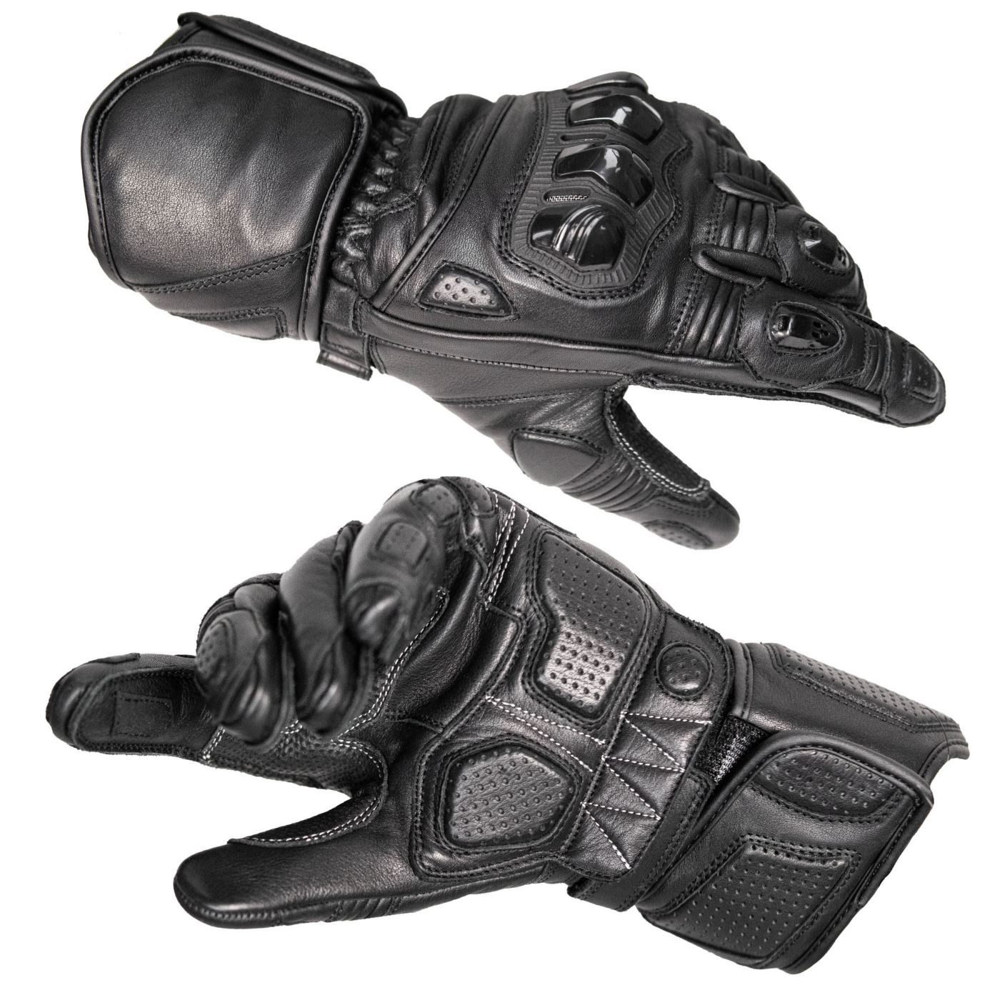 MMCC Men's Vader Racing Style Premium Leather Gauntlet Glove w/ i-Touch Technology - MMC70000
