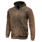Milwaukee Leather MNG11685 Men's Dark Brown and Black Zipper Front Premium Cotton Hoodie