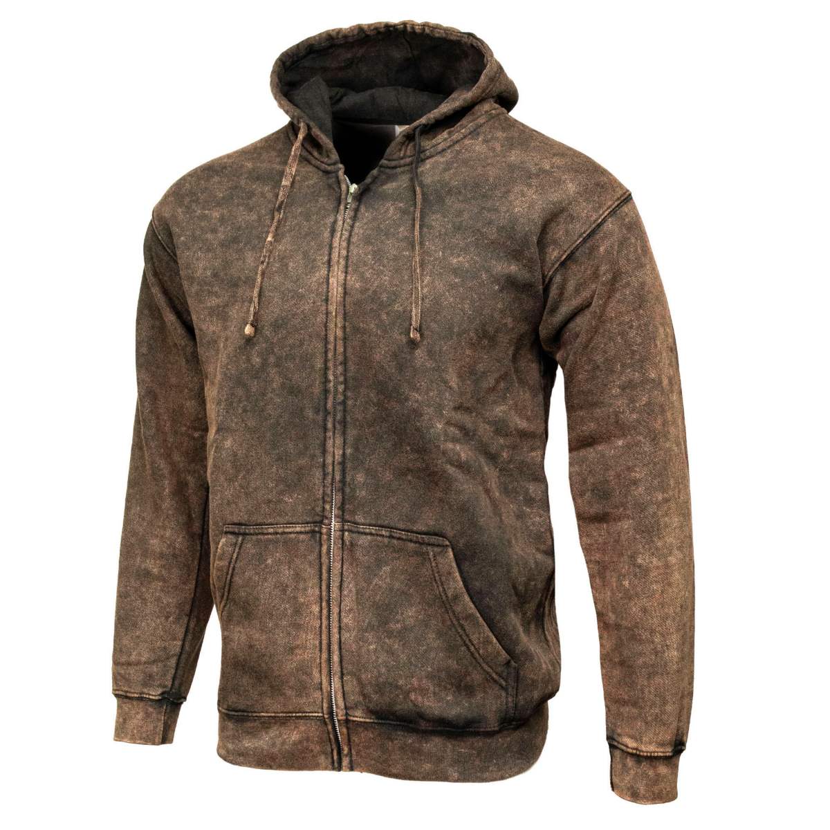 Milwaukee Leather MNG11685 Men's Dark Brown and Black Zipper Front Premium Cotton Hoodie