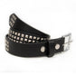 Milwaukee Leather Men's Black Triple-Row Studded Genuine Leather Belt - w/ Interchangeable Buckle - MP7144