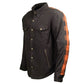 Milwaukee Leather Men’s Two-Tone CE Armored Flannel - Solid Front / Plaid Back - Reinforced w/ Aramid Fibers - MPM1672