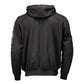 Milwaukee Leather Men's Bare Bones Black Reflective Skull CE Armored Riding Hoodie, Shoulder and Elbow Armor - MPM1797