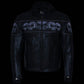 Milwaukee Leather Men's Futile CE Armored Leather Motorcycle Jacket w/ Hoodie Liner, Reflective Skull - LKM17016