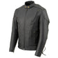 Milwaukee Leather LKM1900 Boy's Black Leather Side Lace Vented Moto Jacket