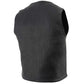Milwaukee Leather LKM3700 Men's Classic Black Leather Motorcycle Rider Vest w/ Buffalo Nickel Snaps Closure