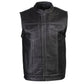 Milwaukee Leather LKM3783 Men's Classic Black Leather Motorcycle Vest with Inside Flannel Liner