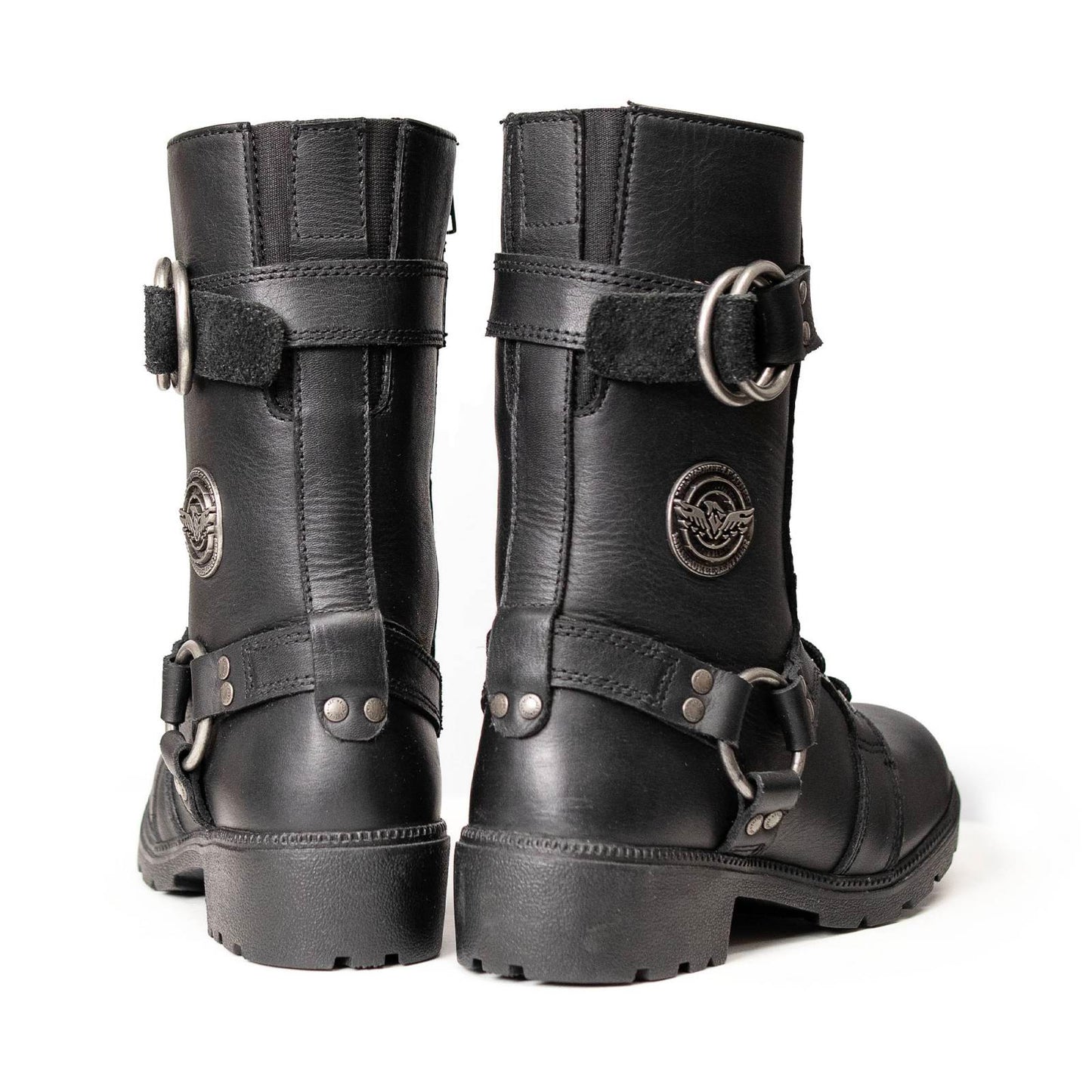 Milwaukee Leather Women's Premium Leather Motorcycle Riding Boots - Lace-To-Toe Harness - Zipper Closure - MBL9391