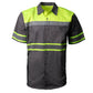 Milwaukee Motorcycle Clothing Co. Men’s Neon/Grey Mechanic Work Shirt – w / Reflective Strip, Rider‑Built MDM11615