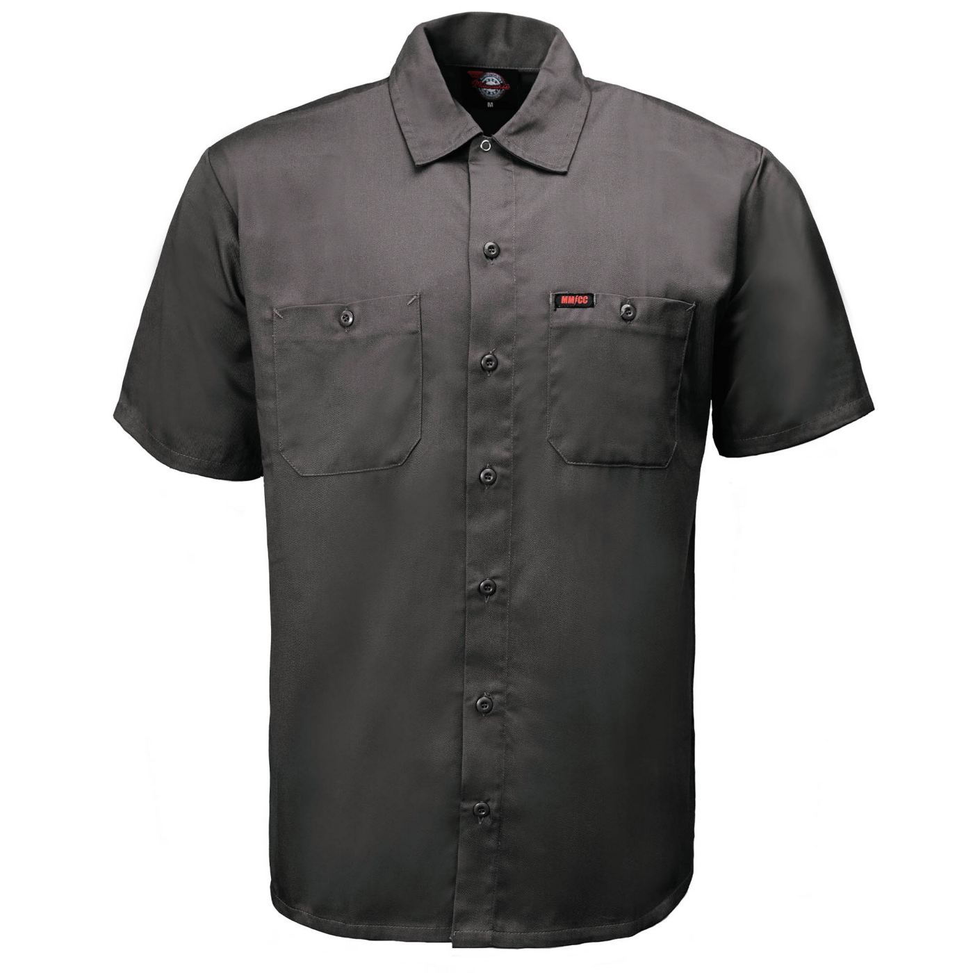 MMCC Men's Steel Grey Super Duty Classic Mechanic Button Up Shirt - 2 Chest Pockets - Microfiber Panel - MDM11628