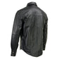 Milwaukee Leather MLM1611 Men's Premium Black Leather Casual Biker Rider Shirt w/ Vintage 5 Cent Buffalo Buttons