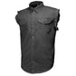 MMCC Men's Rustline Sleeveless Cut-Off Work Shirt - 100% Cotton, Dual Chest Pockets, Button Front - MMC16016