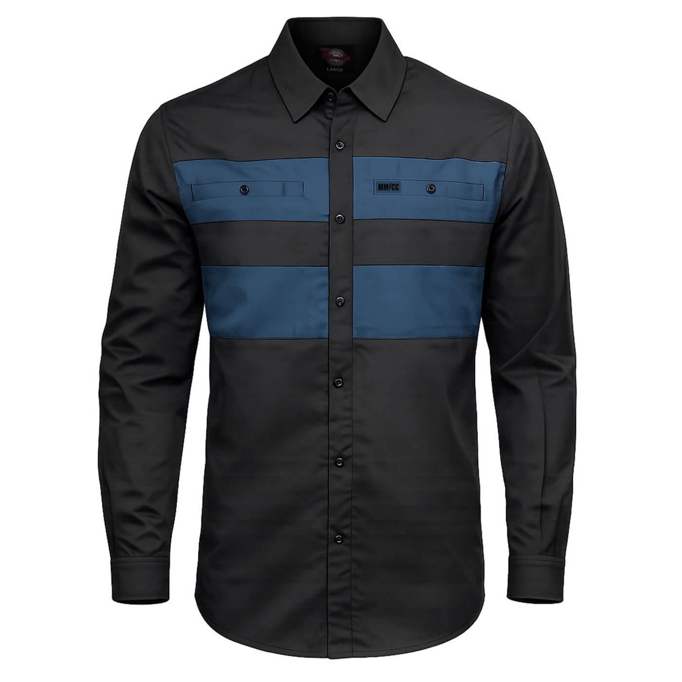 MMCC Men's Block Shift Long Sleeve Mechanic Shop Shirt - Microfiber Panel - MMC16154