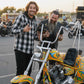 Milwaukee Leather Men’s Othello Black & White Plaid Hooded Riding Shirt w/ CE Armor & Aramid Fiber Panels - MPM1629
