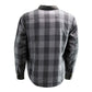 Milwaukee Leather Men’s Two-Tone CE Armored Flannel - Solid Front / Plaid Back - Reinforced w/ Aramid Fibers - MPM1670