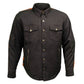 Milwaukee Leather Men’s Two-Tone CE Armored Flannel - Solid Front / Plaid Back - Reinforced w/ Aramid Fibers - MPM1672