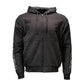 Milwaukee Leather Men's Bare Bones Black Reflective Skull CE Armored Riding Hoodie, Shoulder and Elbow Armor - MPM1797