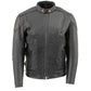 Milwaukee Leather LKM1900 Boy's Black Leather Side Lace Vented Moto Jacket