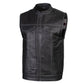 Milwaukee Leather LKM3783 Men's Classic Black Leather Motorcycle Vest with Inside Flannel Liner