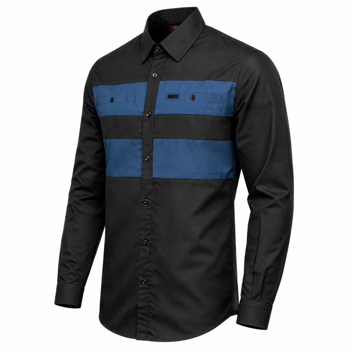 MMCC Men's Block Shift Long Sleeve Mechanic Shop Shirt - Microfiber Panel - MMC16154