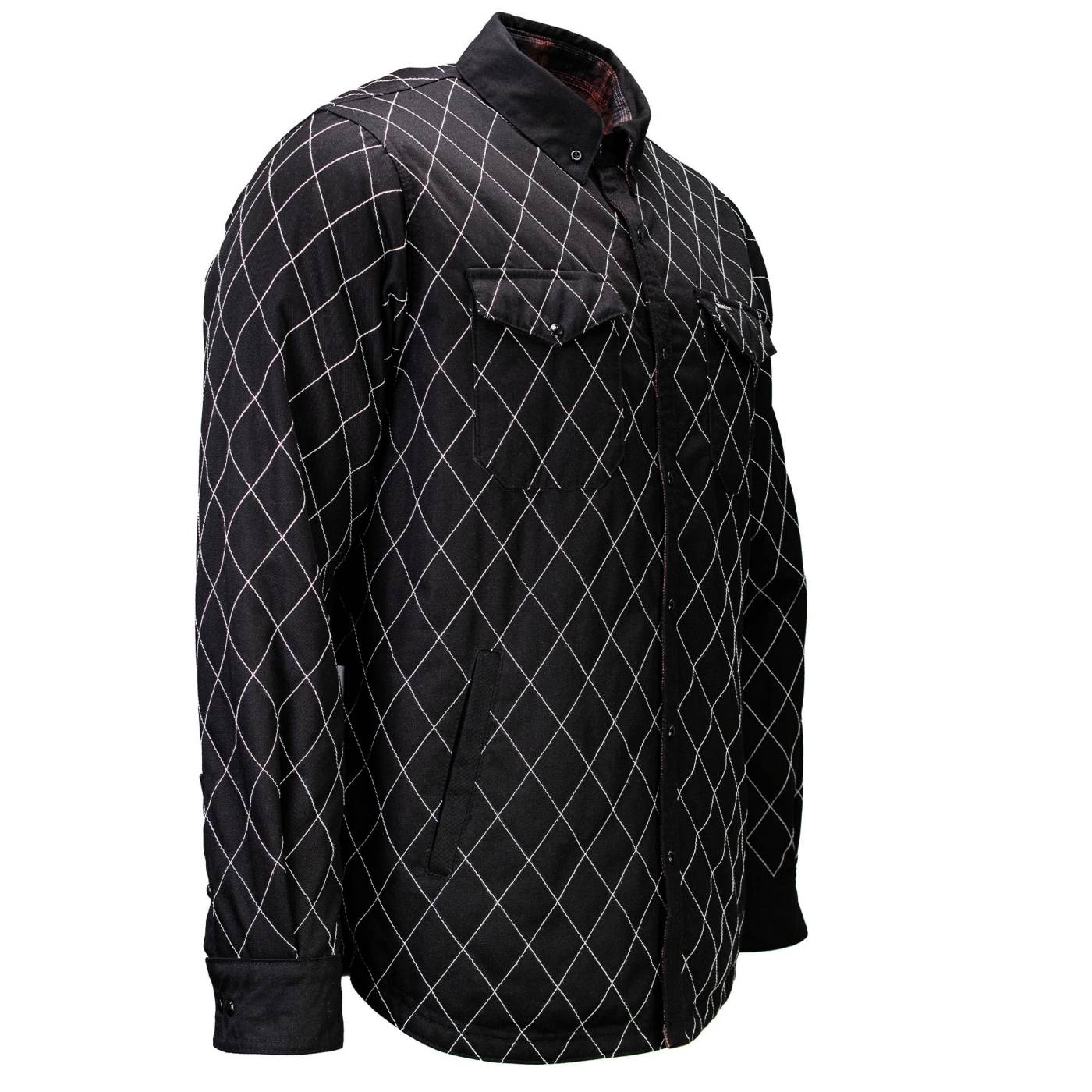 MMCC Men's 'Outlaw' Reversible Flannel Shirt - 100% Cotton Snap Front Plaid w/ Chest and Hand Pockets - MNG11800