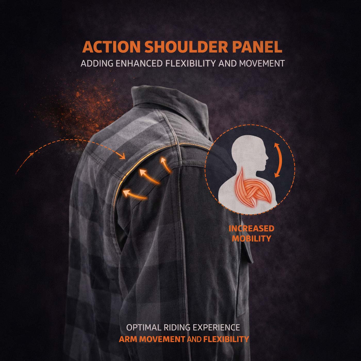 Milwaukee Leather Men’s Two-Tone CE Armored Flannel - Solid Front / Plaid Back - Reinforced w/ Aramid Fibers - MPM1670