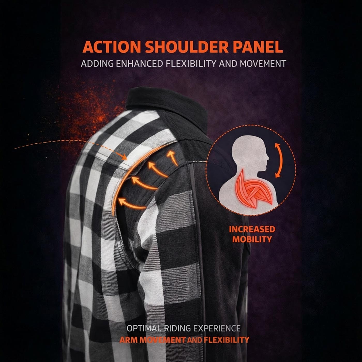 Milwaukee Leather Men’s Two-Tone CE Armored Flannel - Solid Front / Plaid Back - Reinforced w/ Aramid Fibers - MPM1673