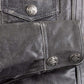 Milwaukee Leather MLM1612 Men's Distressed Grey Casual Biker Rider Leather Shirt w/ Vintage 5 Cent Buffalo Buttons