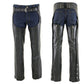 Milwaukee Leather LKM5722 Men's Black Premium Leather Dual Comfort Motorcycle Biker Rider Chaps