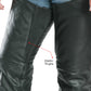 Milwaukee Leather LKM5722 Men's Black Premium Leather Dual Comfort Motorcycle Biker Rider Chaps