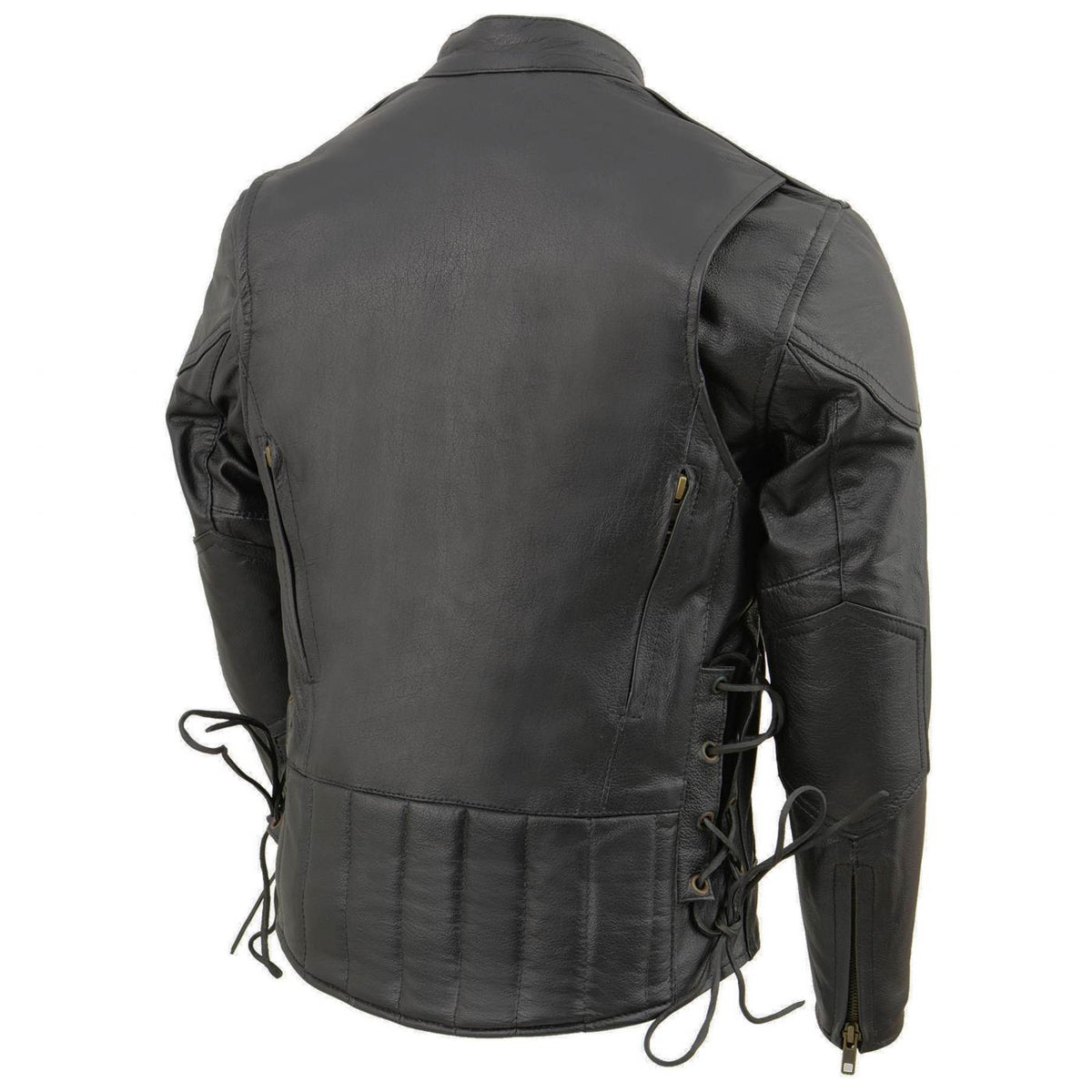 Milwaukee Leather LKM1900 Boy's Black Leather Side Lace Vented Moto Jacket