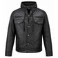 Milwaukee Leather Men's Leather Shirt Jacket with Removable Hoodie and Patch Access - MLM1614