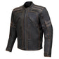 Milwaukee Leather Men's Matte Black Street CE Armored Motorcycle Vented Jacket - Reflective - LKM17012