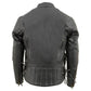 Milwaukee Leather LKM1900 Boy's Black Leather Side Lace Vented Moto Jacket