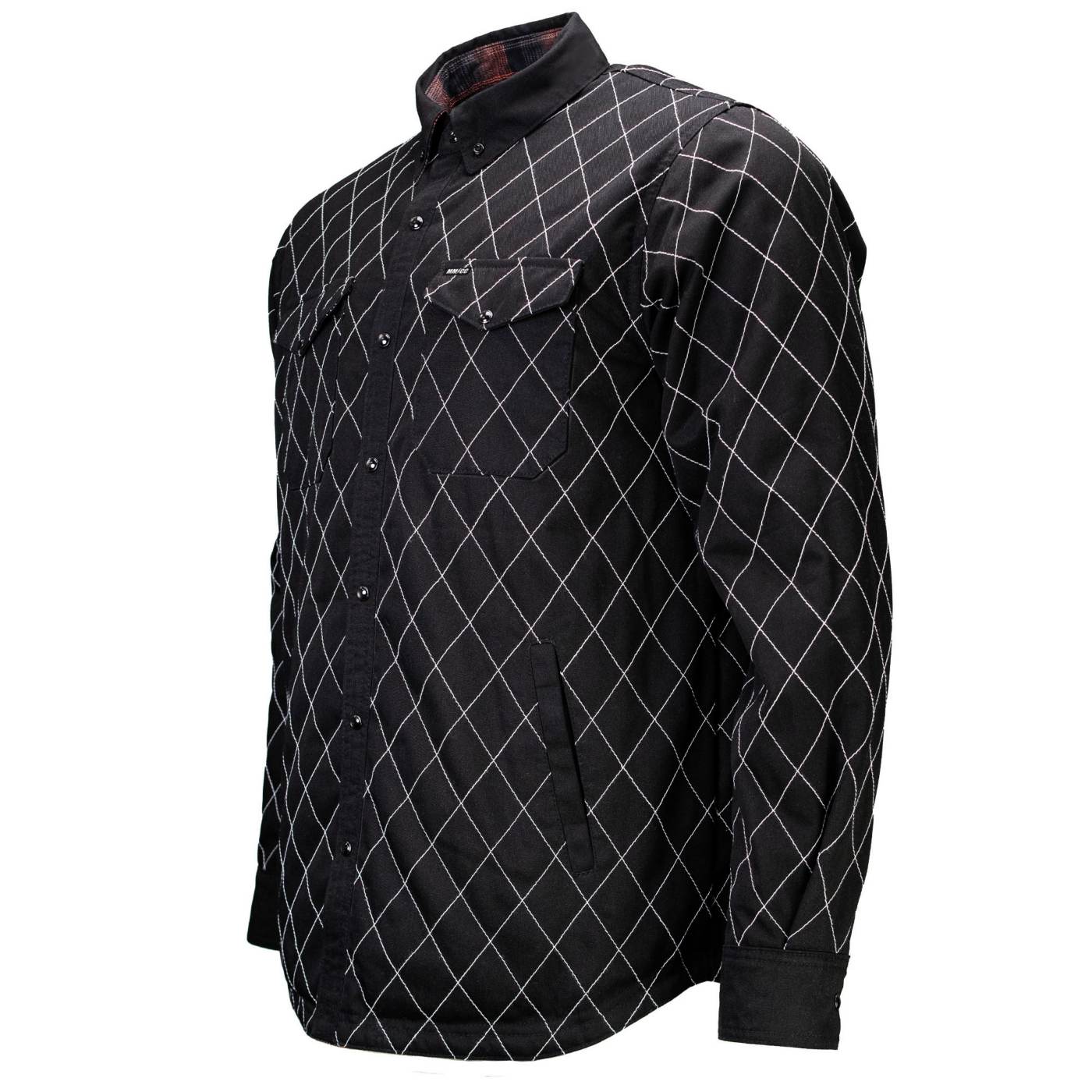 MMCC Men's 'Outlaw' Reversible Flannel Shirt - 100% Cotton Snap Front Plaid w/ Chest and Hand Pockets - MNG11800