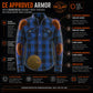 Milwaukee Leather Men's Plaid Flannel Blue Biker Shirt with CE Approved Armor Reinforced w/Aramid Fiber MPM1634