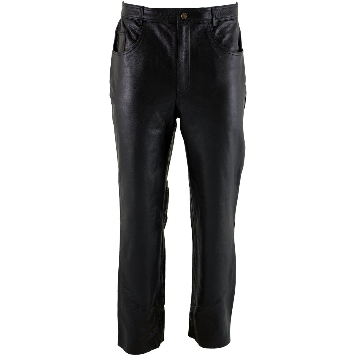 Milwaukee Leather LKM5716 Men's Classic Black Premium Leather Fitted Casual Biker Leather Pants