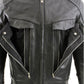 Milwaukee Leather LKM1700 Men's Premium Black Buffalo Leather Cruiser Motorcycle Jacket with CE Armort Protection
